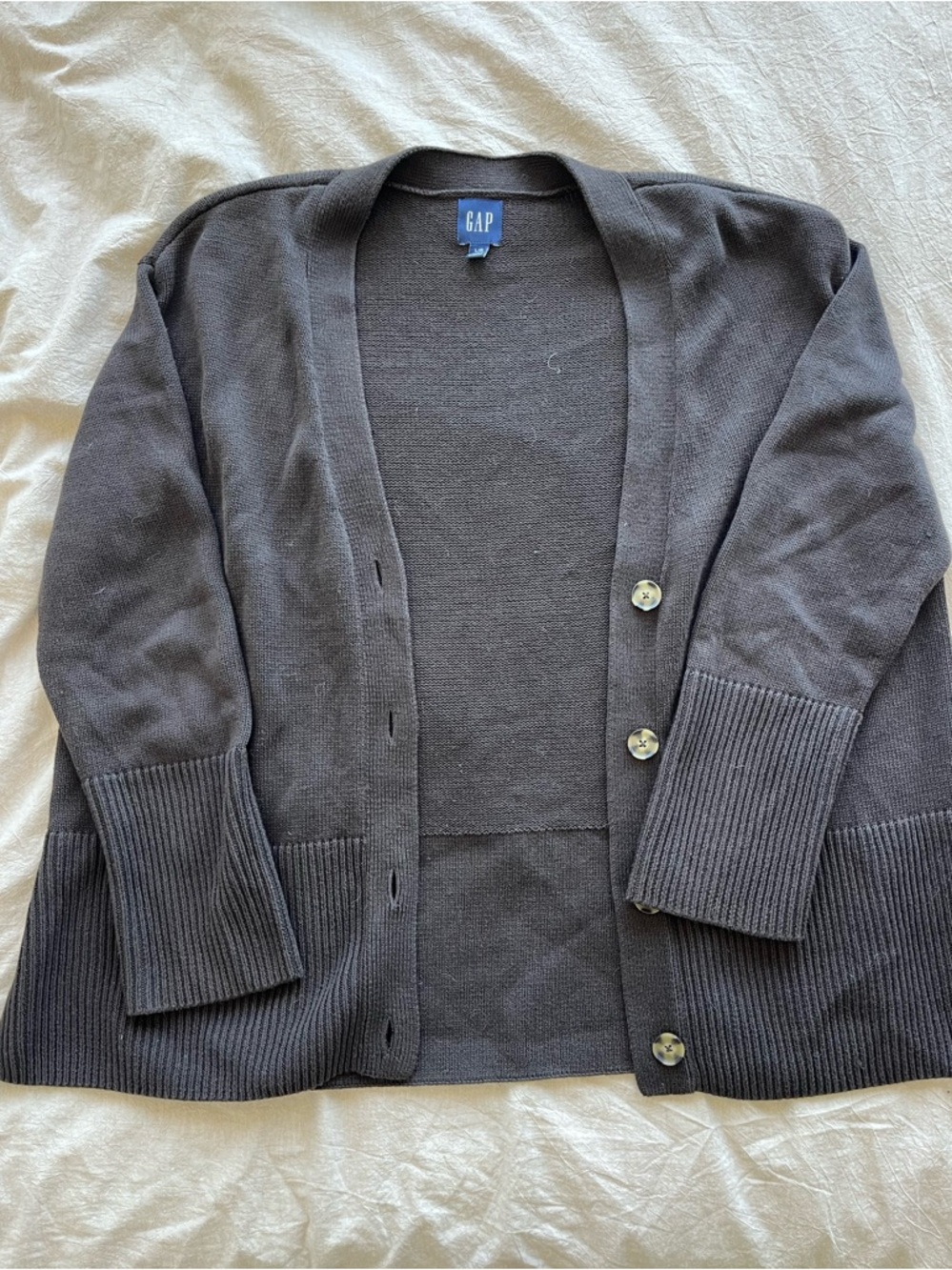 100% Cotton GAP Cool-Toned Brown Button-Up Cardigan